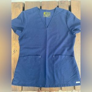 FIGS dark navy blue scrub set Small top, medium bottom.